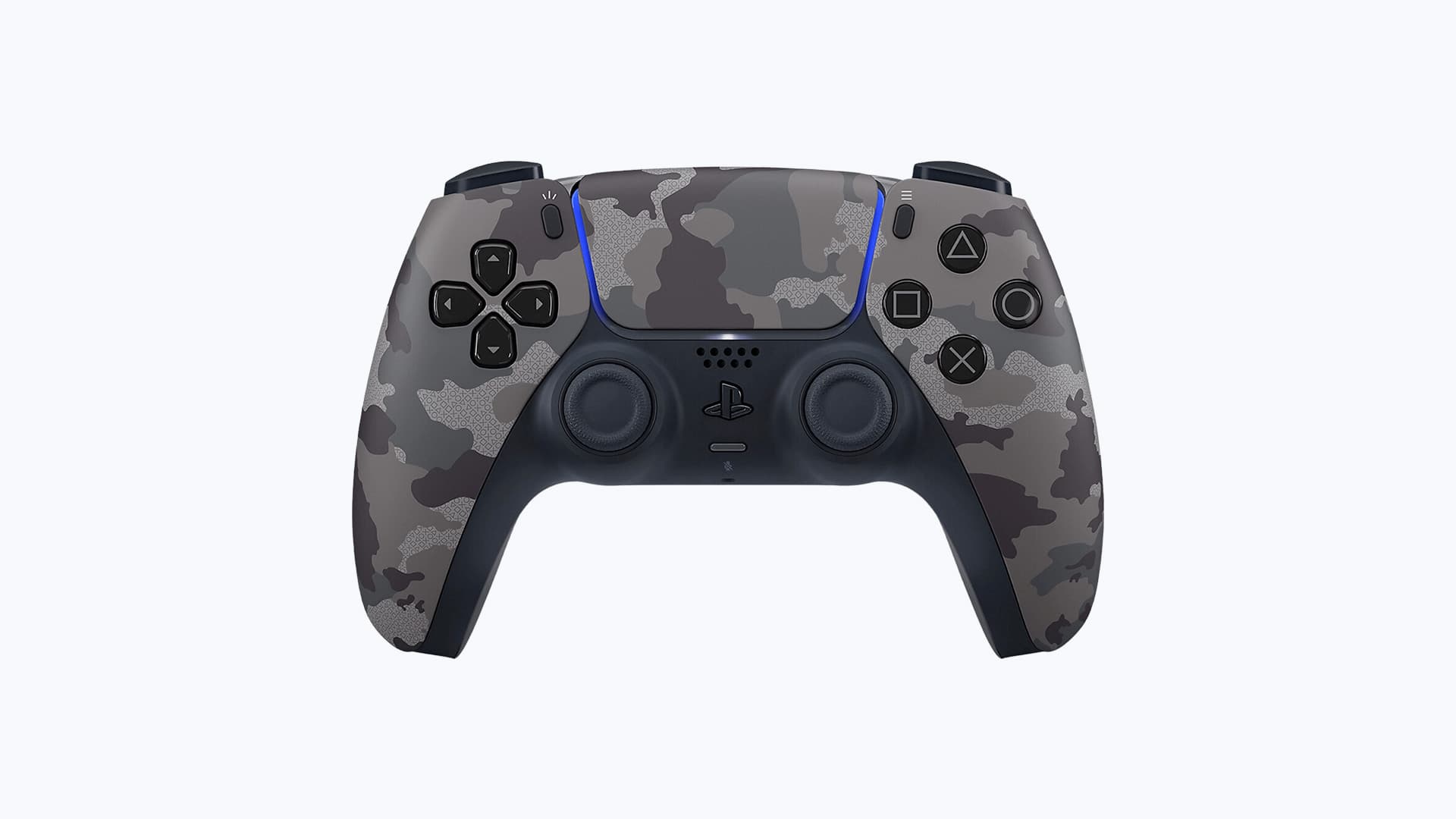 DualSense Gray Camouflage PS5 controller front view