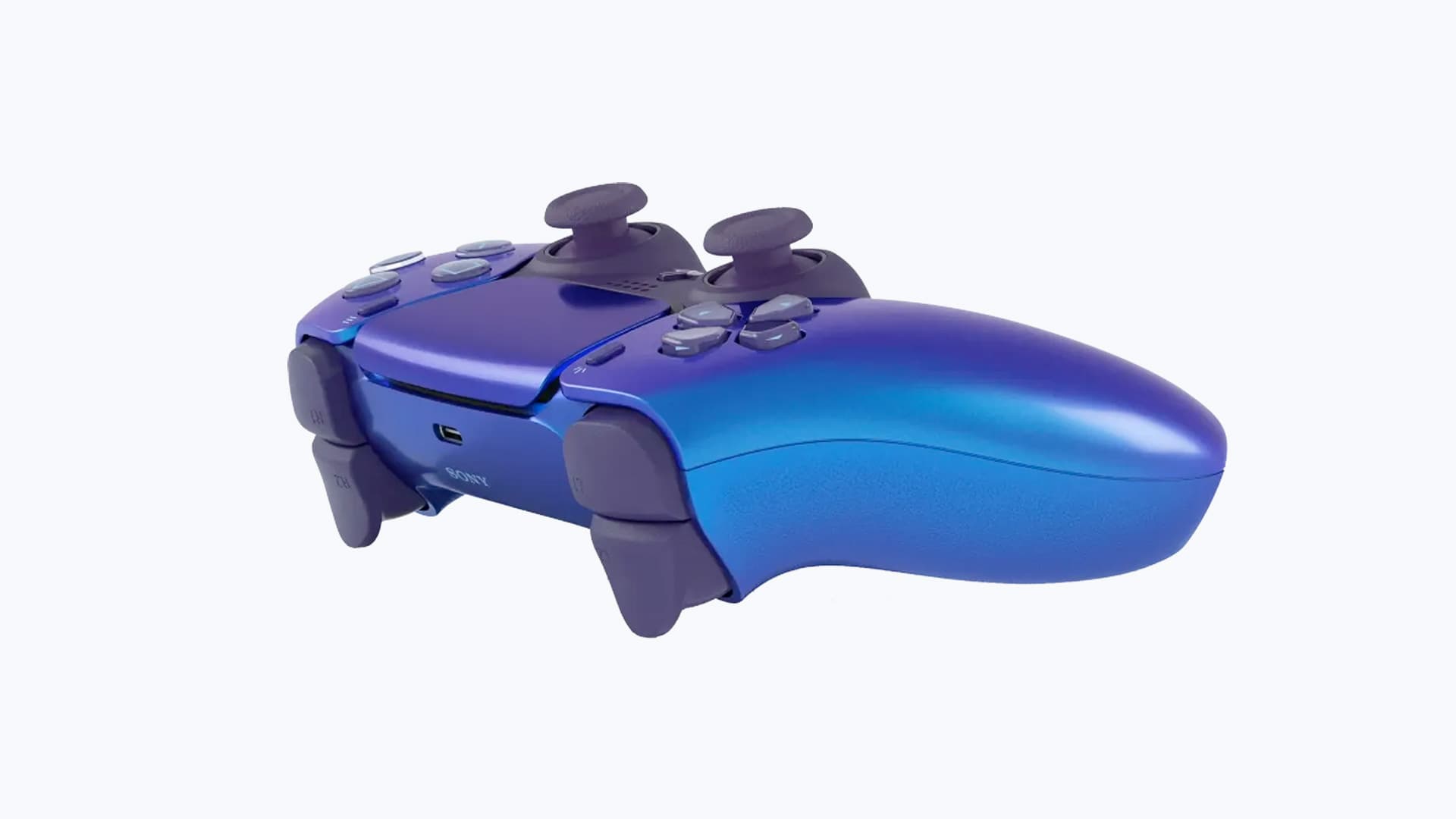 DualSense Chroma Indigo PS5 controller ergonomic grip detail