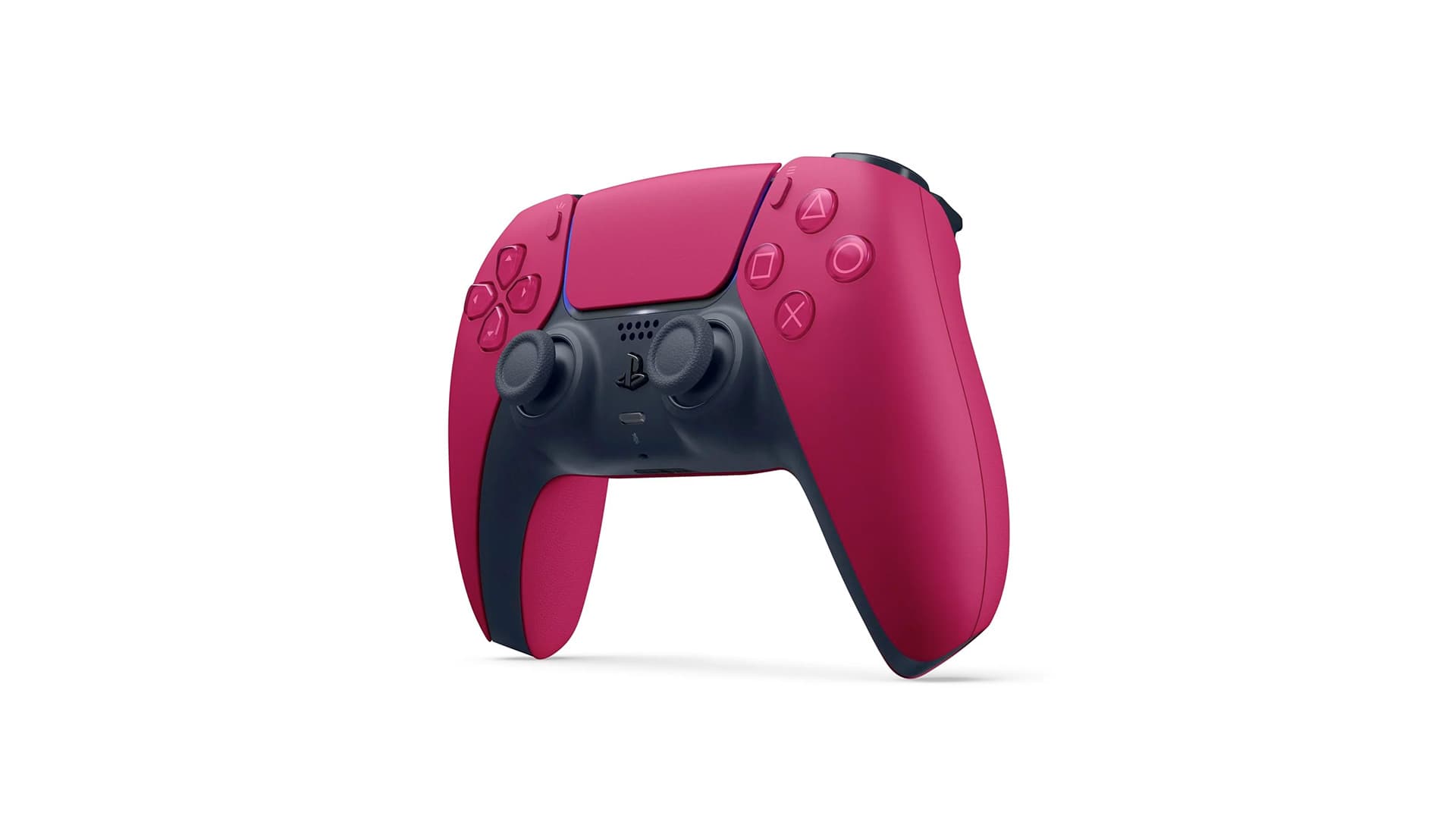 DualSense Cosmic Red PS5 controller front view – red and black two-tone