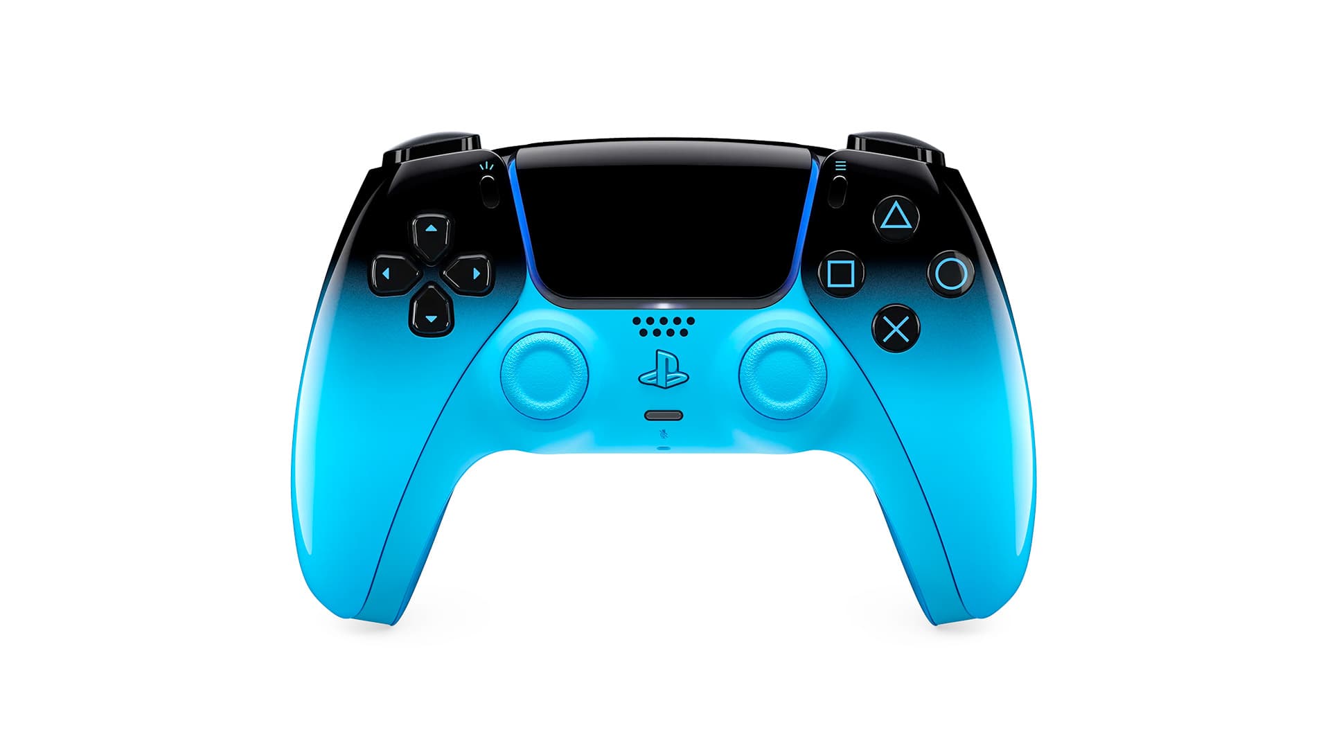 DualSense Rythm Blue PS5 controller back view