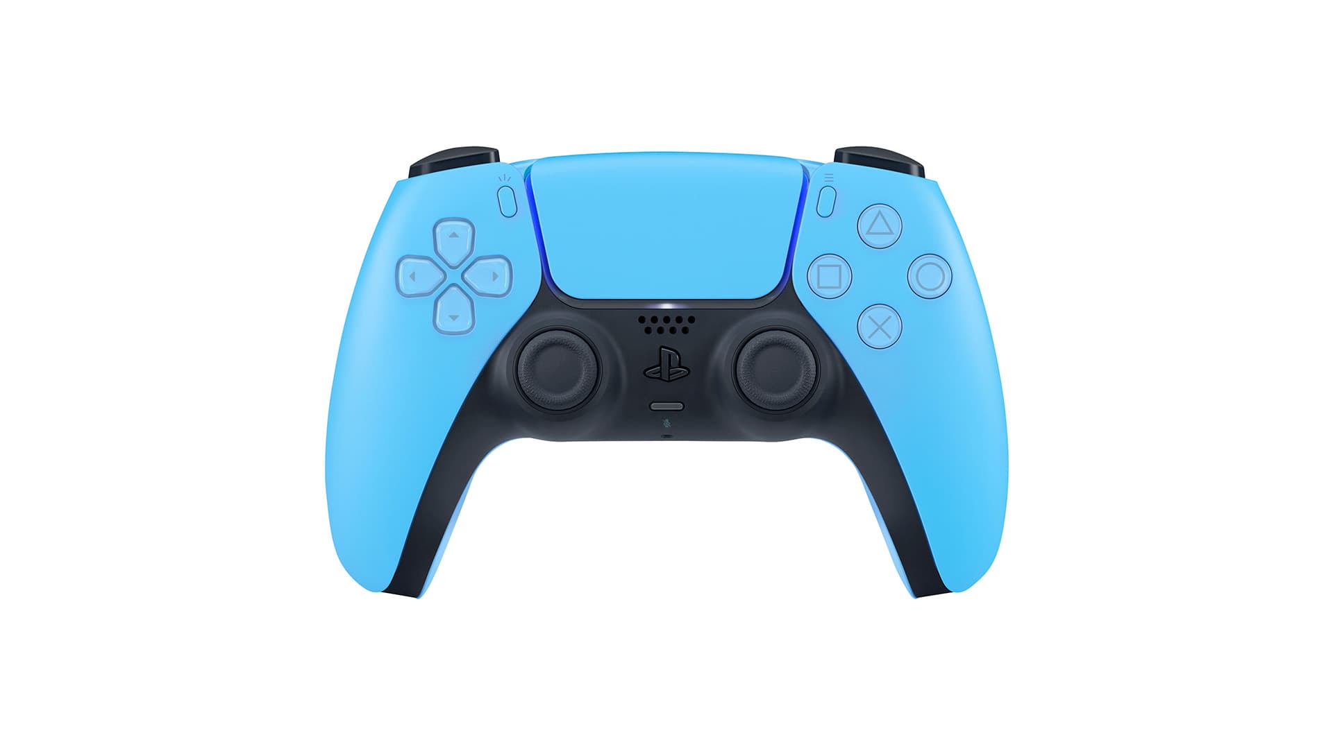 DualSense Starlight Blue PS5 controller front view – Galaxy collection