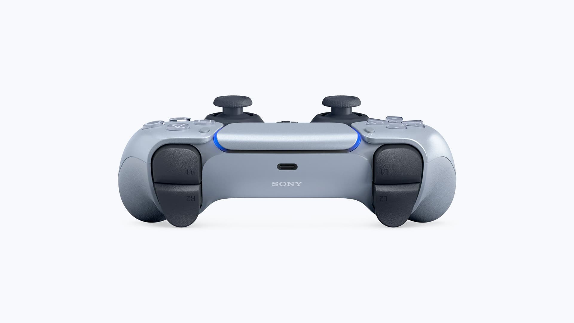 DualSense Sterling Silver PS5 controller back view