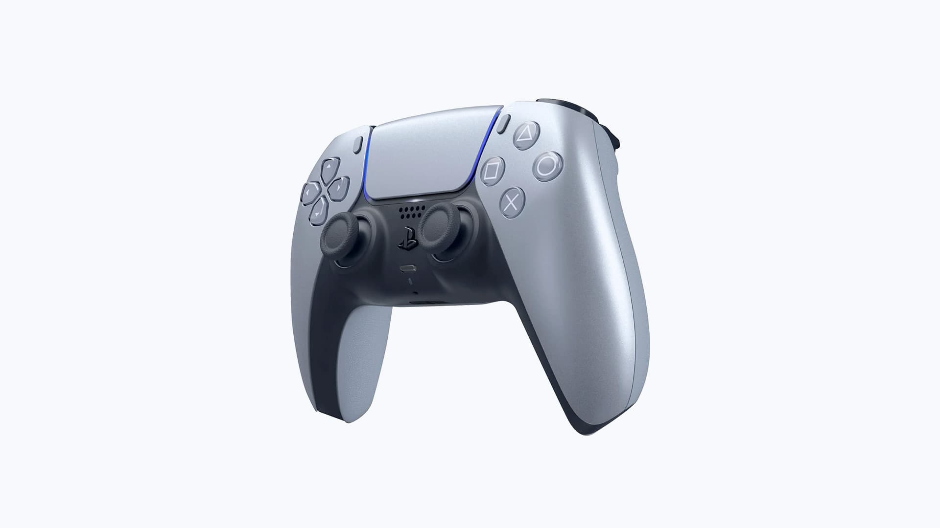 DualSense Sterling Silver PS5 controller touchpad close-up