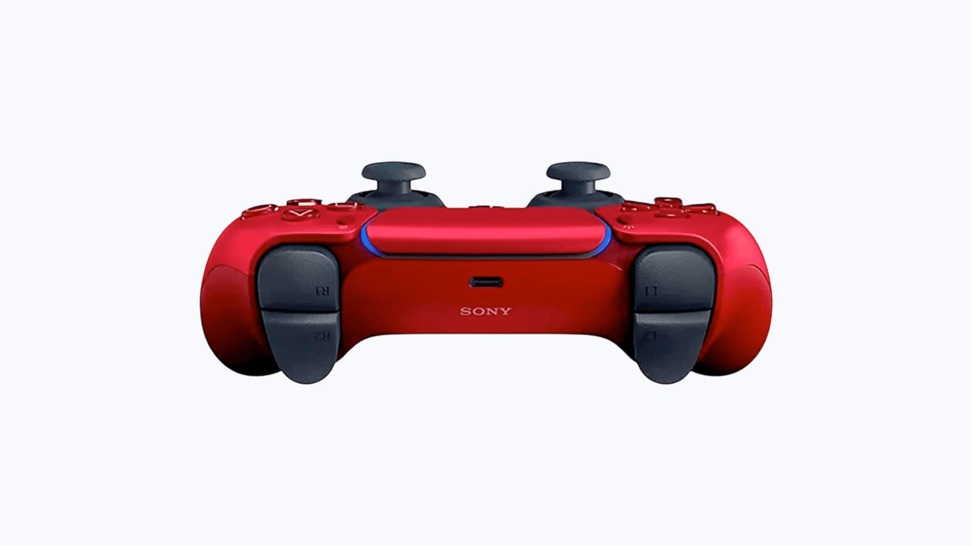 DualSense Volcanic Red PS5 controller front view – Deep Earth collection