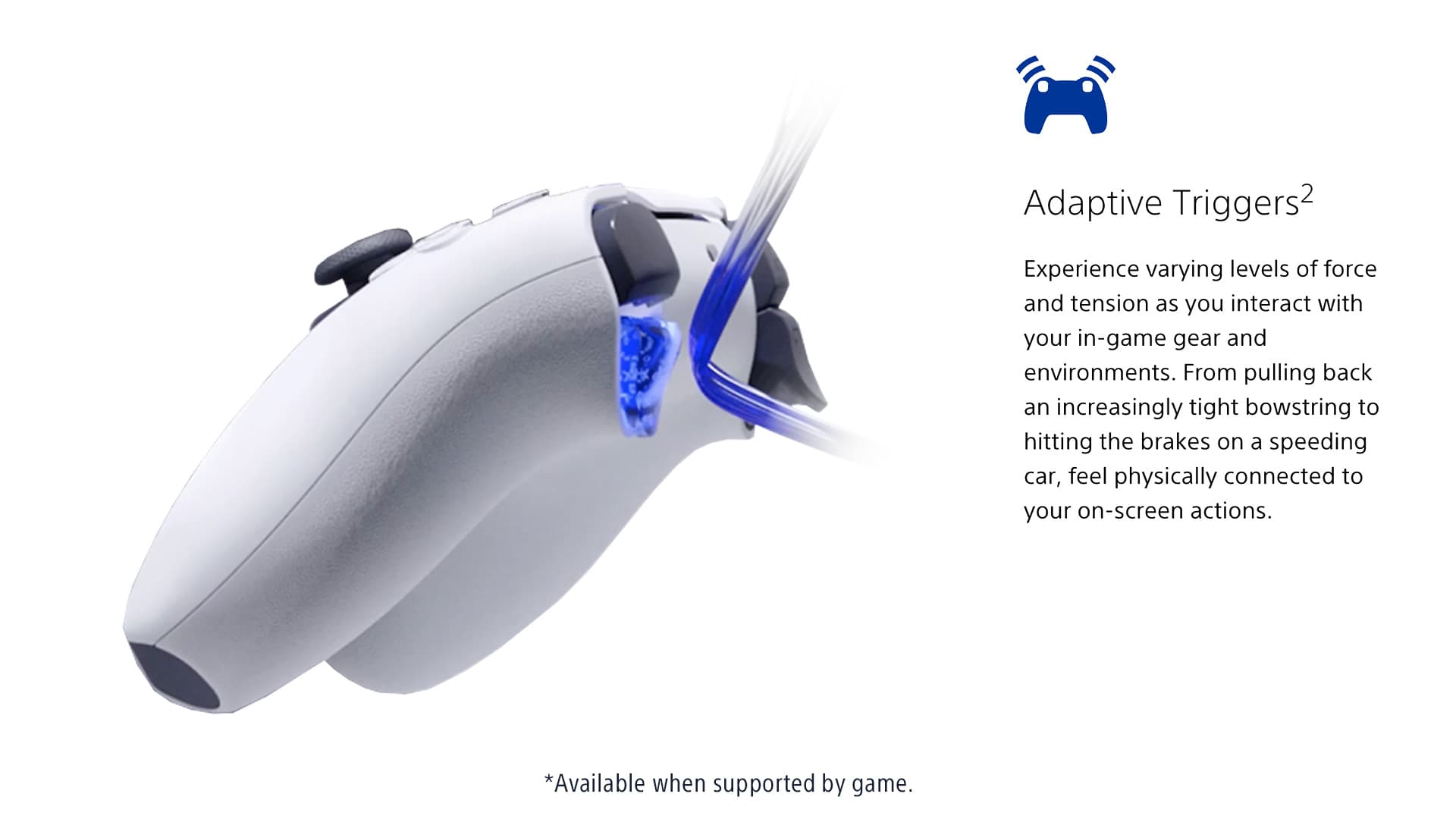 DualSense White adaptive triggers – PS5 wireless controller